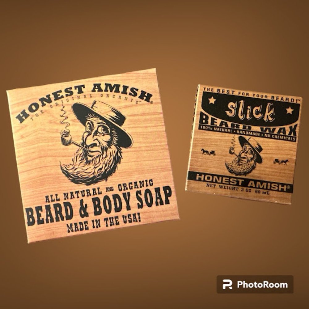 Honest Amish Set~ Soap & 2 oz Beard Wax~ SLICK Scent (WB)